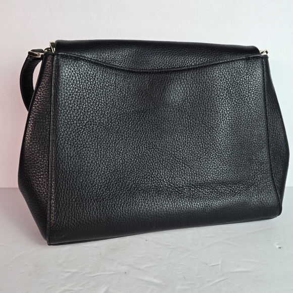 Kate Spade Leila Black Pebbled Leather Flap Shoulder Bag Extra Crossbody Strap - Picture 9 of 16